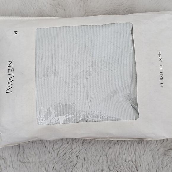 NEW Neiwai Ribbed Knit Drawstring Long Sleeve Dress Gray Violet - Picture 15 of 16